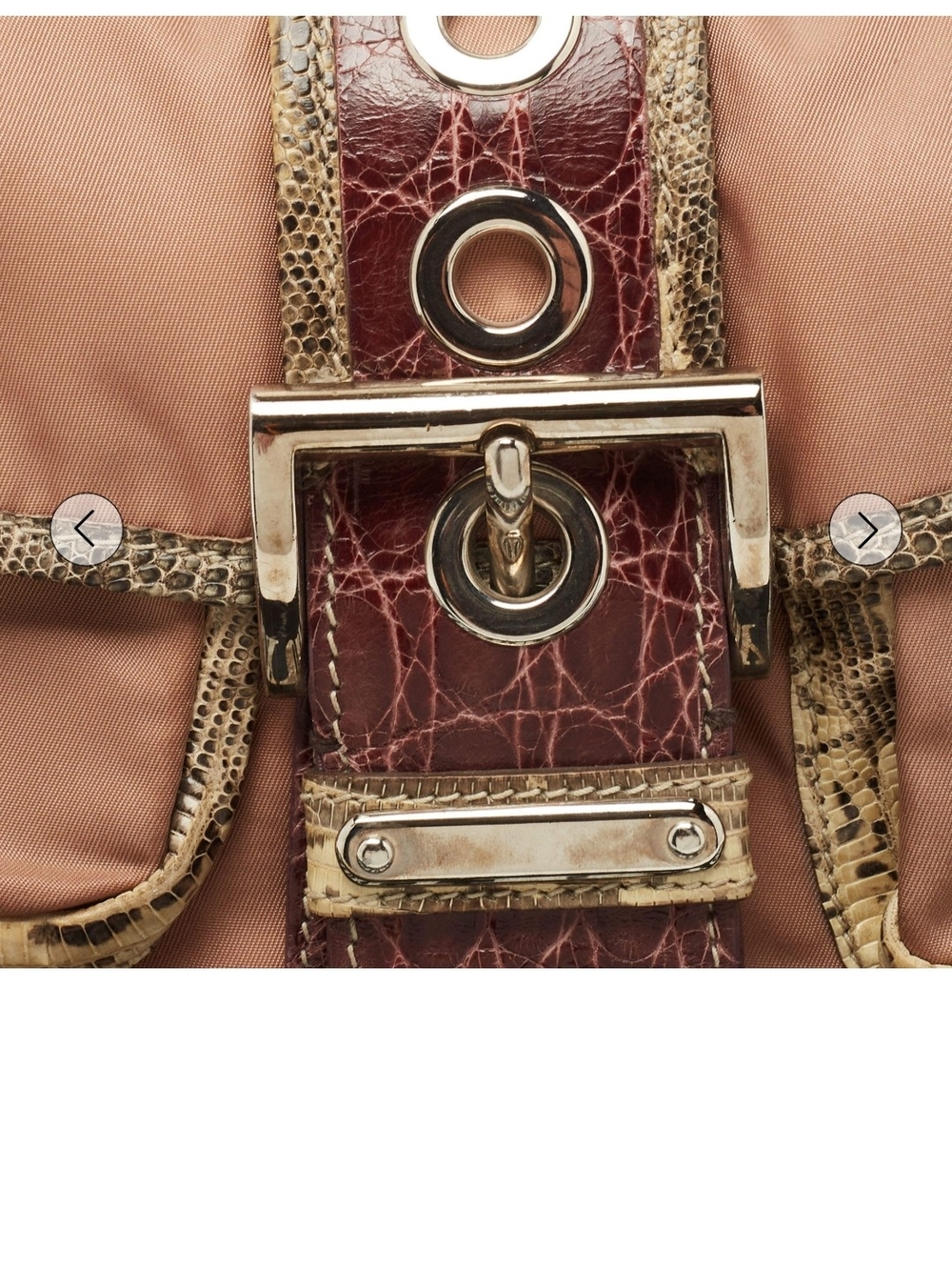 Authentic Prada Blush Pink, Aligator Shoulder Bag with Silver-Tone Hardware - Picture 4 of 16